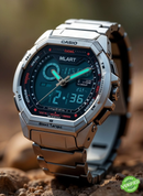 EDF-1E02ED-A1 Black Silver Watch.
