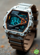 EDF-11252ED-A1 Silver Neon Watch.