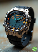 EDF-211201AP-A1 Black Silver Watch.